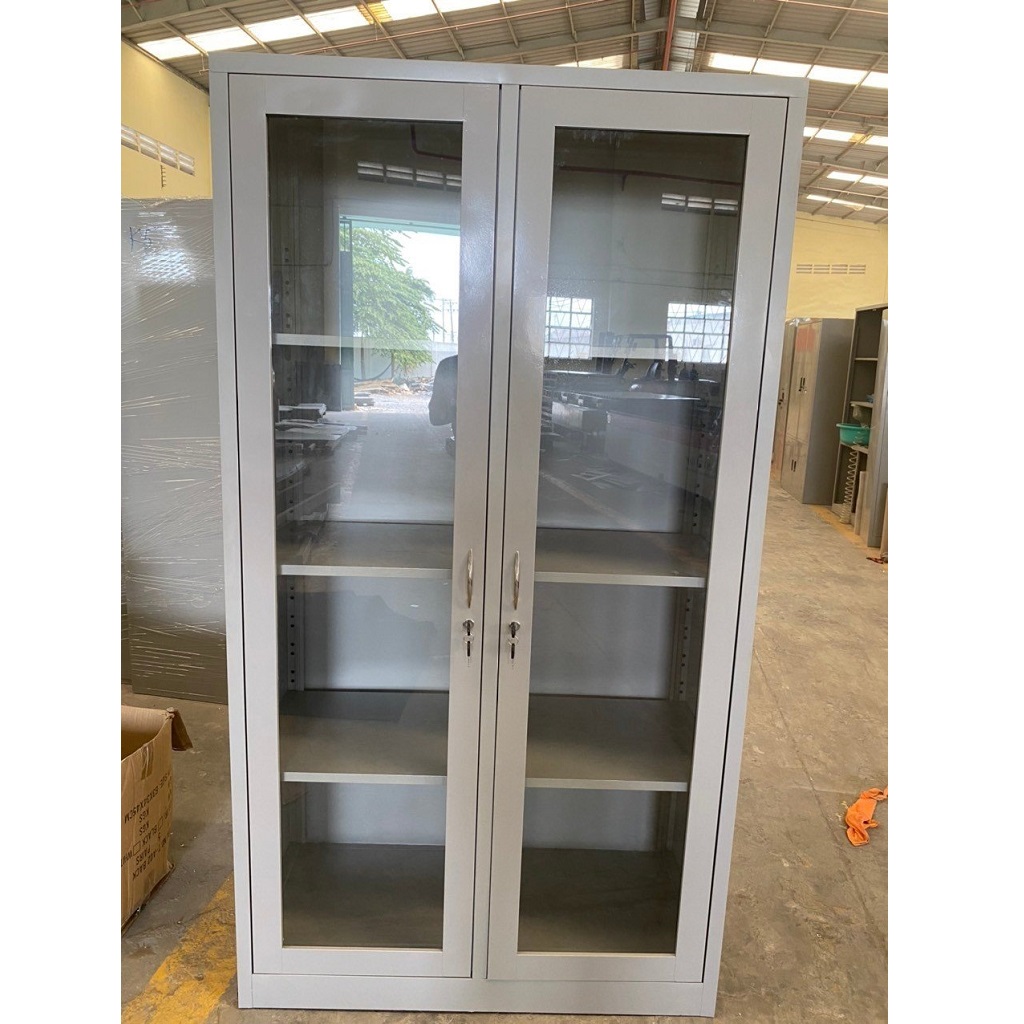 Tủ hồ sơ 2 cánh kính lùa hàn liền